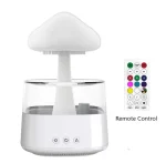 Rain Cloud Humidifier Rain Sound Lamp Aromatherapy Machine Humidifier - White+remote control