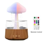 Rain Cloud Humidifier Rain Sound Lamp Aromatherapy Machine Humidifier- Wood grain+remote control