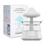 White - Rain Cloud Humidifiers for Bedroom 300ml - Essential Oil Diffuser with 7 Colors LED Lights