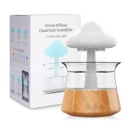 Wood grain - Rain Cloud Humidifiers for Bedroom 300ml - Essential Oil Diffuser with 7 Colors LED Lights